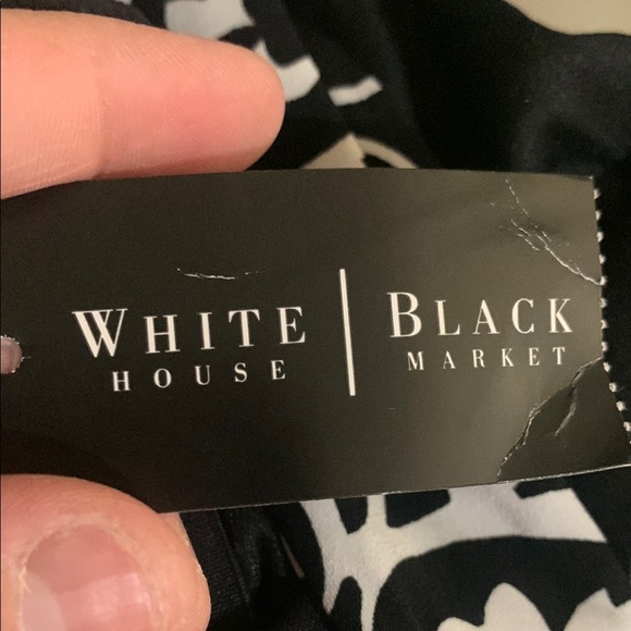 NWT White House Black Market Black and White Halter Maxi Dress - Picture 6 of 11